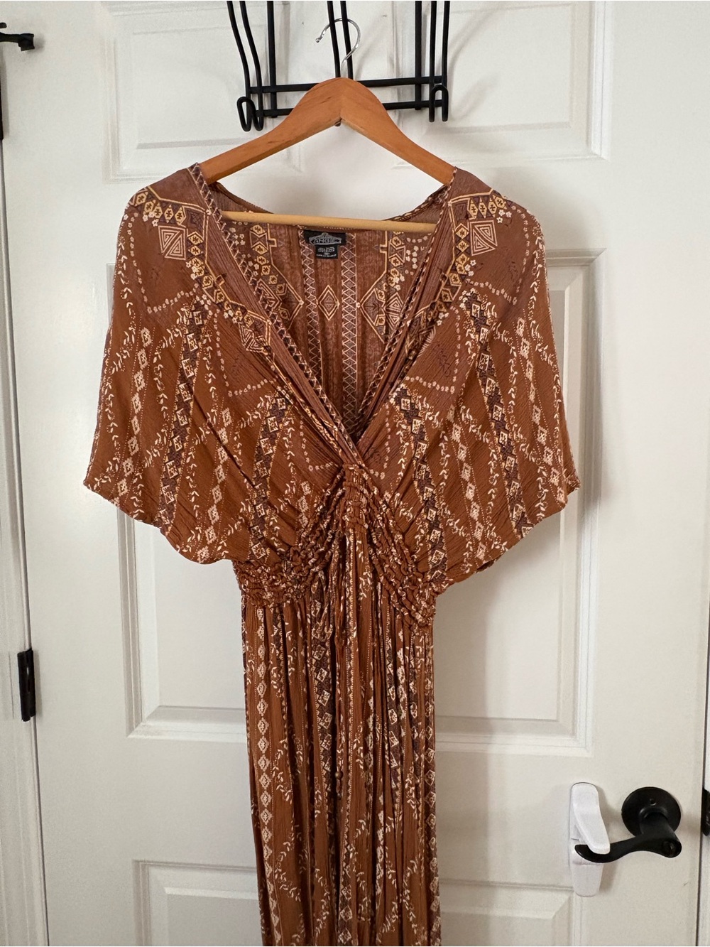Angie Brown Printed Maxi Dress